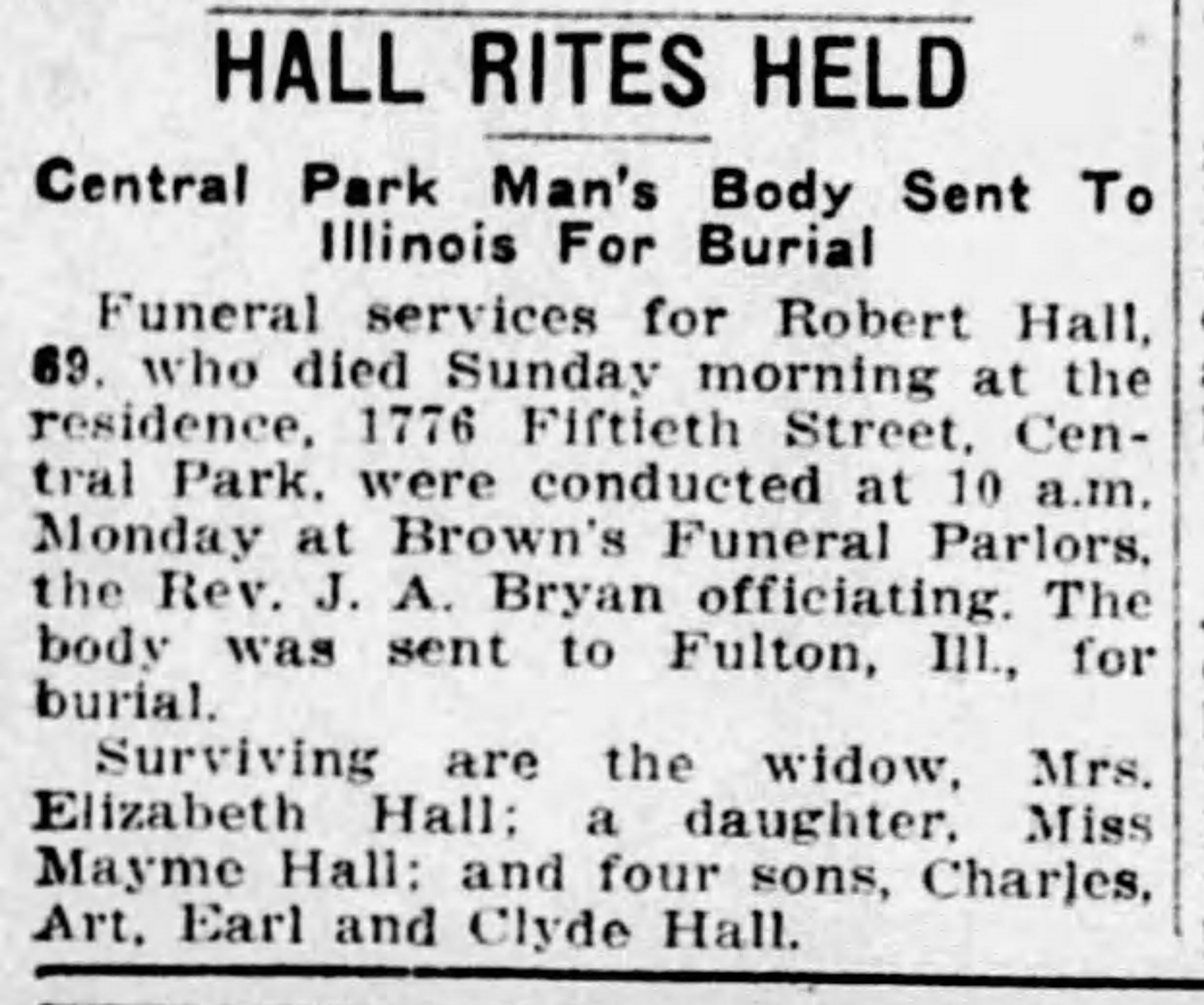 Robert Hall obituary